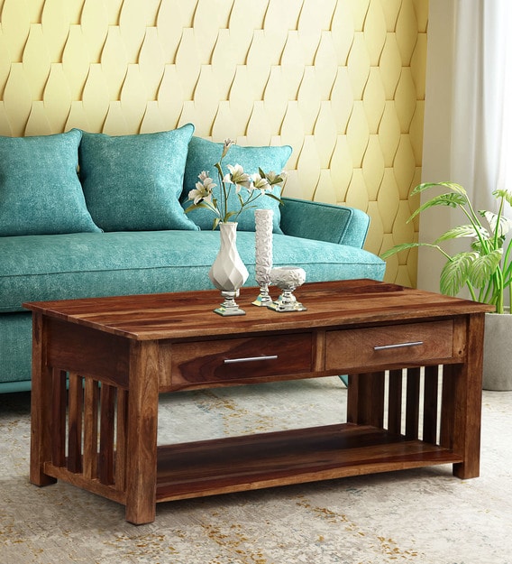 Buy Abbey Solid Wood Coffee Table In Rustic Teak Finish By Woodsworth Online Contemporary Rectangular Coffee Tables Tables Furniture Pepperfry Product