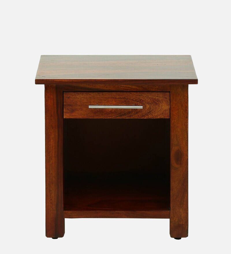 Buy Abbey Sheesham Wood Bedside Table In Honey Oak Finish With Drawer