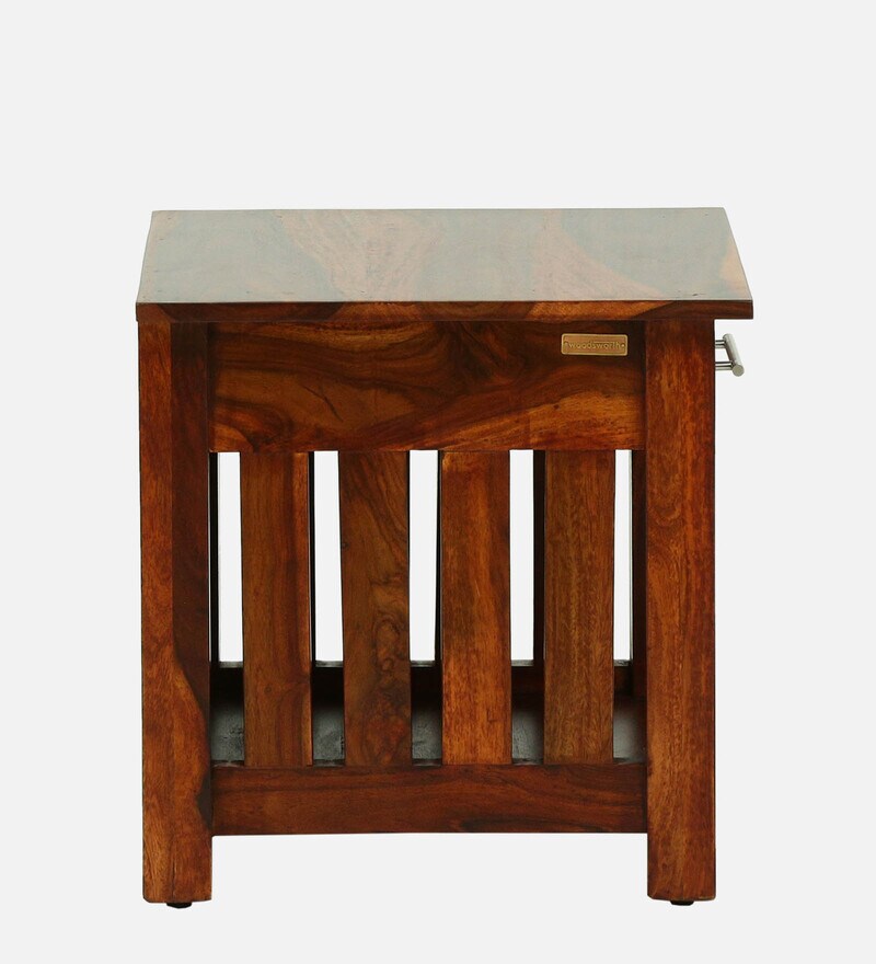 Buy Abbey Sheesham Wood Bedside Table In Honey Oak Finish With Drawer