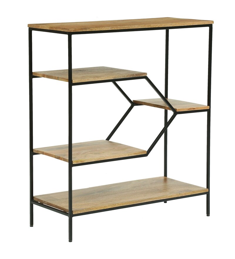 Buy Abrax Metal Book Shelf In Black Finish By Bohemiana Online