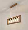 Abacus 5 Lights Brown Solid Wood Linear Chandelier Cluster Hanging Light