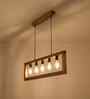 Abacus 5 Lights Brown Solid Wood Linear Chandelier Cluster Hanging Light