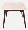 Abate Marble Top 6 Seater Dining Table in Teak Wood Finish