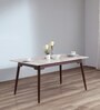 Abate Marble Top 6 Seater Dining Table in Teak Wood Finish