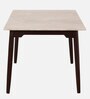 Abate Marble Top 4 Seater Dining Set in Teak Wood Finish