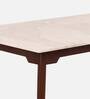 Abate Marble Top 6 Seater Dining Table in Teak Wood Finish