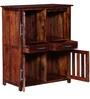 Abbey Sheesham Wood Bar Cabinet in Honey Oak Finish