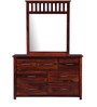 Abbey Solid Wood Dressing Table with Mirror in Honey Oak Finish