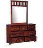 Abbey Solid Wood Dressing Table with Mirror in Honey Oak Finish