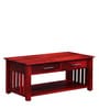 Abbey Solid Wood Coffee Table in Spicy Red Finish
