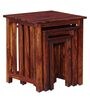 Abbey Sheesham Wood Nest Of Tables In Honey Oak Finish