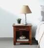 Abbey Sheesham Wood Bedside Table in Scratch Resistant Honey Oak Finish With Drawer