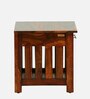 Abbey Sheesham Wood Bedside Table in Scratch Resistant Honey Oak Finish With Drawer