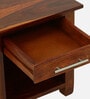 Abbey Sheesham Wood Bedside Table in Scratch Resistant Honey Oak Finish With Drawer