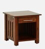 Abbey Sheesham Wood Bedside Table in Scratch Resistant Honey Oak Finish With Drawer