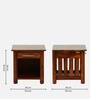 Abbey Sheesham Wood Bedside Table in Scratch Resistant Honey Oak Finish With Drawer