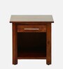 Abbey Sheesham Wood Bedside Table in Scratch Resistant Honey Oak Finish With Drawer