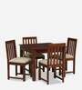 Abbey Sheesham Wood 4 Seater Dining Set In Honey Oak Finish