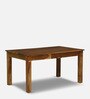 Abbey Sheesham Wood 6 Seater Dining Table In Rustic Teak Finish