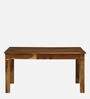 Abbey Sheesham Wood 6 Seater Dining Table In Rustic Teak Finish