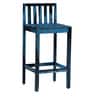 Abbey Sheesham Wood Bar Stool in Ocean Blue Finish