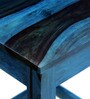Abbey Sheesham Wood Bar Stool in Ocean Blue Finish