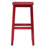 Abbey Solid Wood Bar Stool in Spicy Red Finish