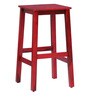 Abbey Solid Wood Bar Stool in Spicy Red Finish