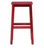 Abbey Solid Wood Bar Stool in Spicy Red Finish