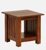 Abbey Sheesham Wood End Table in Scratch Resistant Honey Oak Finish