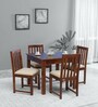 Abbey Sheesham Wood 4 Seater Dining Set In Honey Oak Finish
