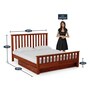Abbey Sheesham Wood Queen Size Bed With Drawer Storage In Honey Oak Finish