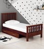 Abbey Sheesham Wood Single Bed With Drawer Storage In Honey Oak Finish