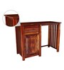 Abbey Sheesham Wood Writing Table In Honey Oak with Storage