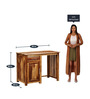 Abbey Sheesham Wood Writing Table in Scratch Resistant Rustic teak Finish With Storage