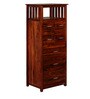 Abbey Sheesham Wood Tall Chest Of Drawers In Honey Oak Finish