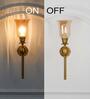 Abbie Metal & Glass Wall Light (Amber)