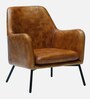 Abbot Leather Arm Chair In Tan Colour