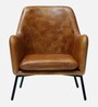 Abbot Leather Arm Chair In Tan Colour