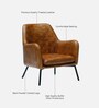 Abbot Leather Arm Chair In Tan Colour