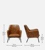 Abbot Leather Arm Chair In Tan Colour