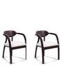 Abetos Teak Wood Arm Chairs in Brown Colour Set Of 2