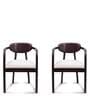Abetos Teak Wood Arm Chairs in Brown Colour Set Of 2