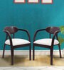 Abetos Arm Chair (Set of 2) in Brown Colour