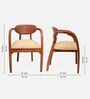 Abetos Teak Wood Arm Chairs In Teak Beige Finish