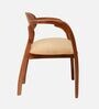 Abetos Teak Wood Arm Chairs In Teak Beige Finish