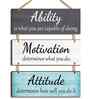 Ability Motivation Attitude Wooden Wall Hanging for Home Office