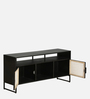 Abner Metal TV Console In Black Finish For TVs Up To 43"