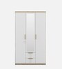 Abran 3 Door Wardrobe With Mirror & Locker In High Gloss White Finish