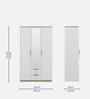 Abran 3 Door Wardrobe With Mirror & Locker In High Gloss White Finish
